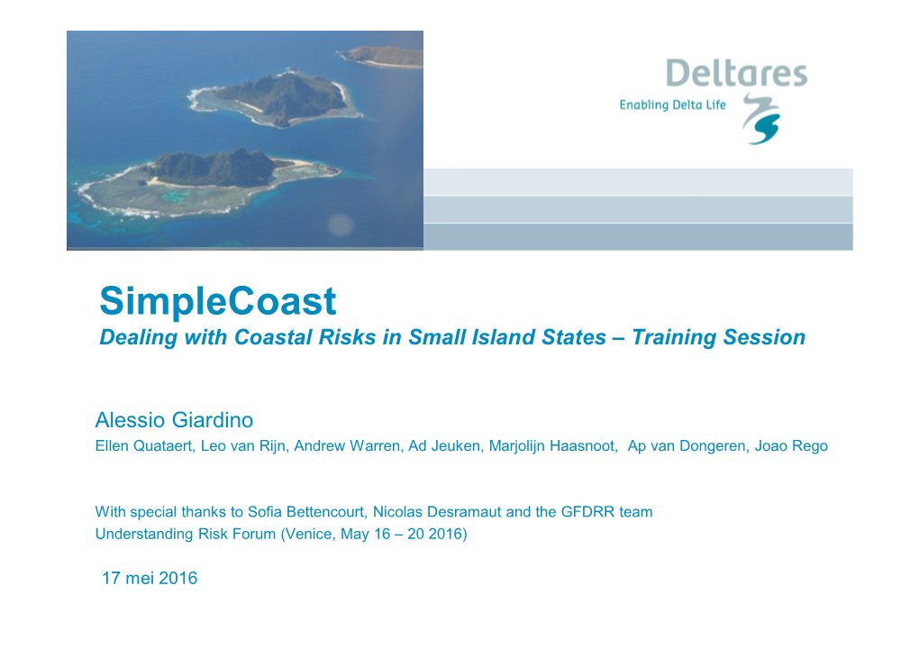 Simplecoast Dealing with Coastal Risks in Small Island States – Training Session