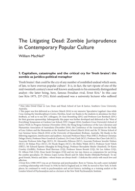 Zombie Jurisprudence in Contemporary Popular Culture
