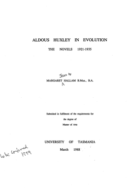 Aldous Huxley in Evolution