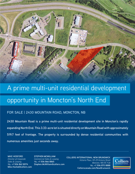 A Prime Multi-Unit Residential Development Opportunity in Moncton’S North End