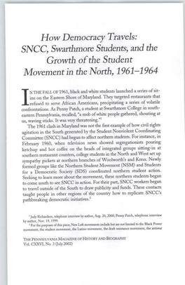 SNCC, Swarthmore Students, and the Growth of the Student Movement in the North, 1961-1964