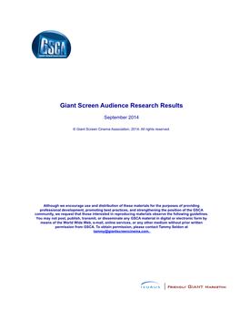 GSCA 2014 Audience Research-Global Results October