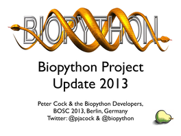 Biopython Project Update 2013