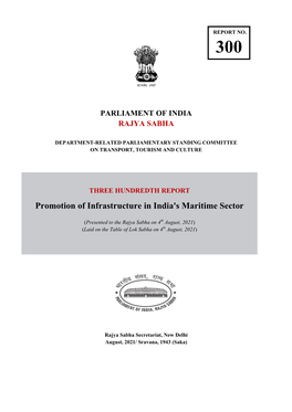 Promotion of Infrastructure in India's Maritime Sector