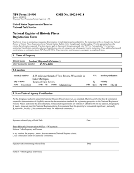 National Register of Historic Places Registration Form NPS Form 10