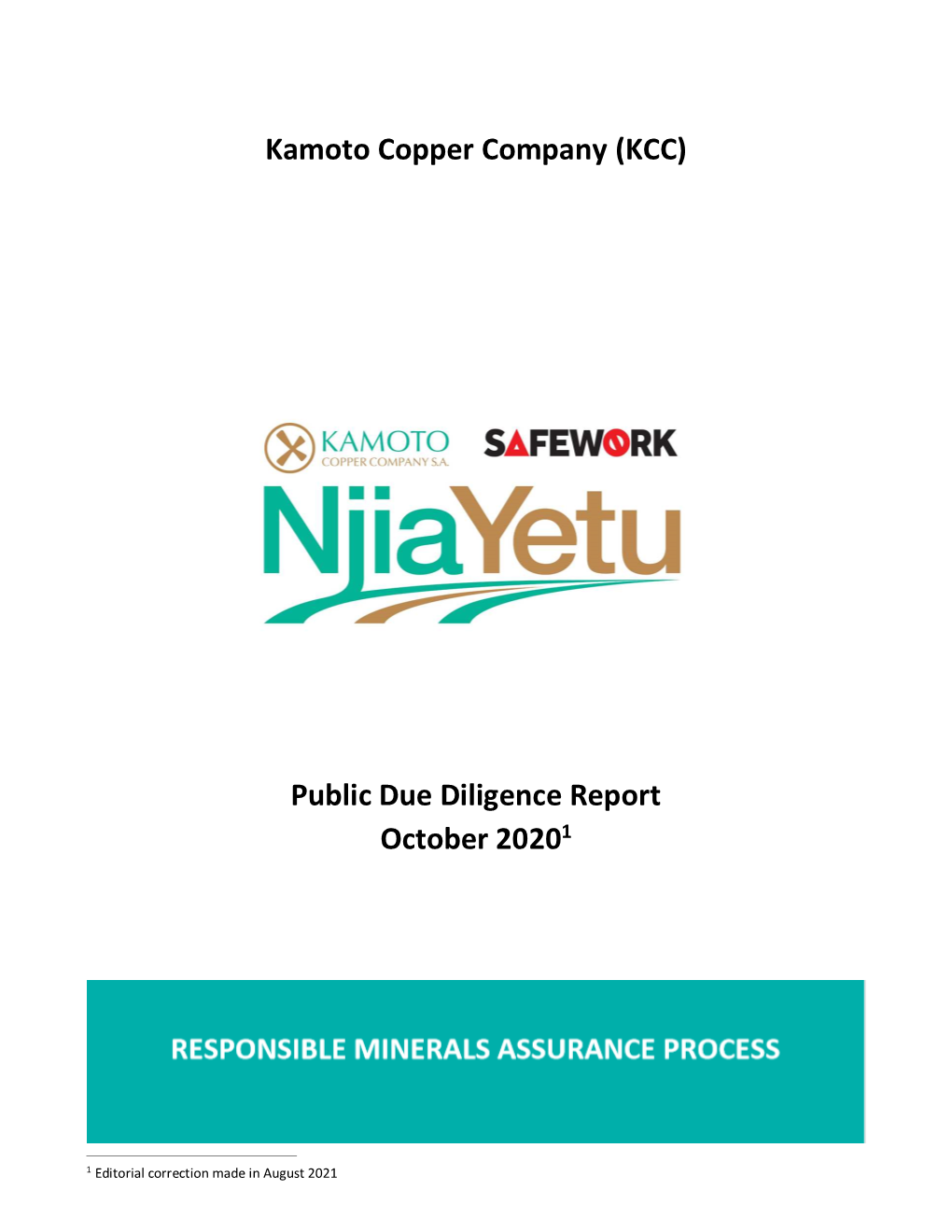 Kamoto Copper Company (KCC) Public Due Diligence Report