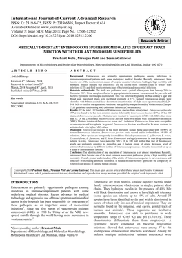 International Journal of Current Urnal of Current Advanced Research