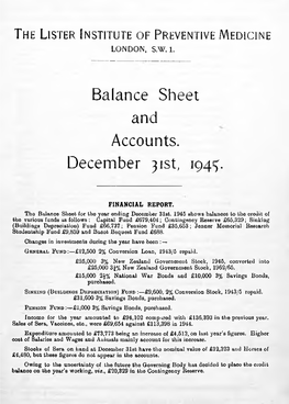 1945 to 1956 Lister Annual Report and Accounts