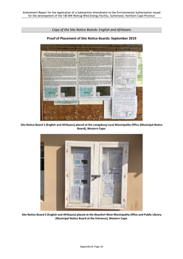 Copy of the Site Notice Boards: English and Afrikaans Proof Of