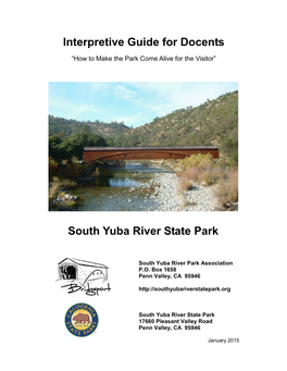 Interpretive Guide for Docents South Yuba River State Park