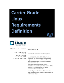 Carrier Grade Linux Requirements Definition