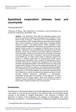 Spatialized Corporatism Between Town and Countryside