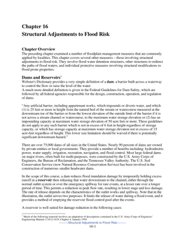 Chapter 16 Structural Adjustments to Flood Risk