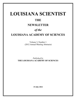 LOUISIANA SCIENTIST Vol. 3 No. 1