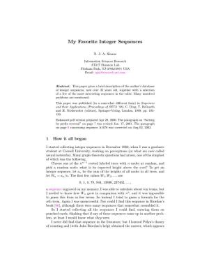 My Favorite Integer Sequences