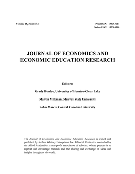 Journal of Economics and Economic Education Research