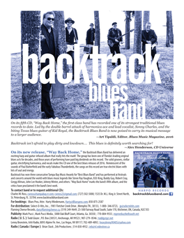 Backtrack Blues Band "One Sheet"