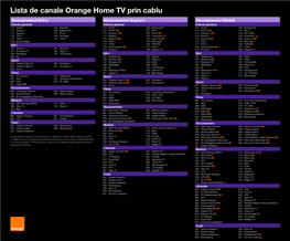 Lista De Opțiuni Orange Home TV Prin Cablu