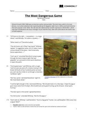 Commonlit | the Most Dangerous Game