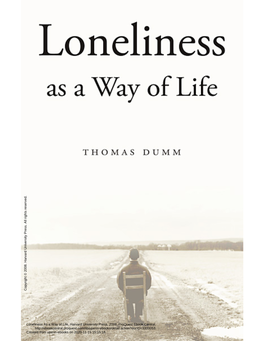Loneliness As a Way of Life