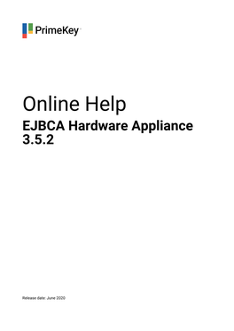 Online Help EJBCA Hardware Appliance 3.5.2