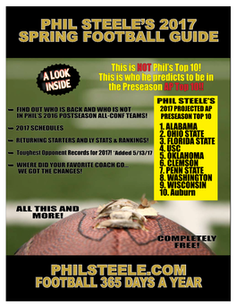 Phil Steele's 2017 Spring Football Guide