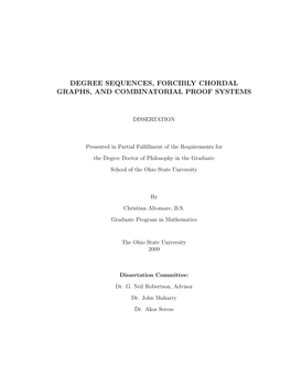 Degree Sequences, Forcibly Chordal Graphs, and Combinatorial Proof Systems