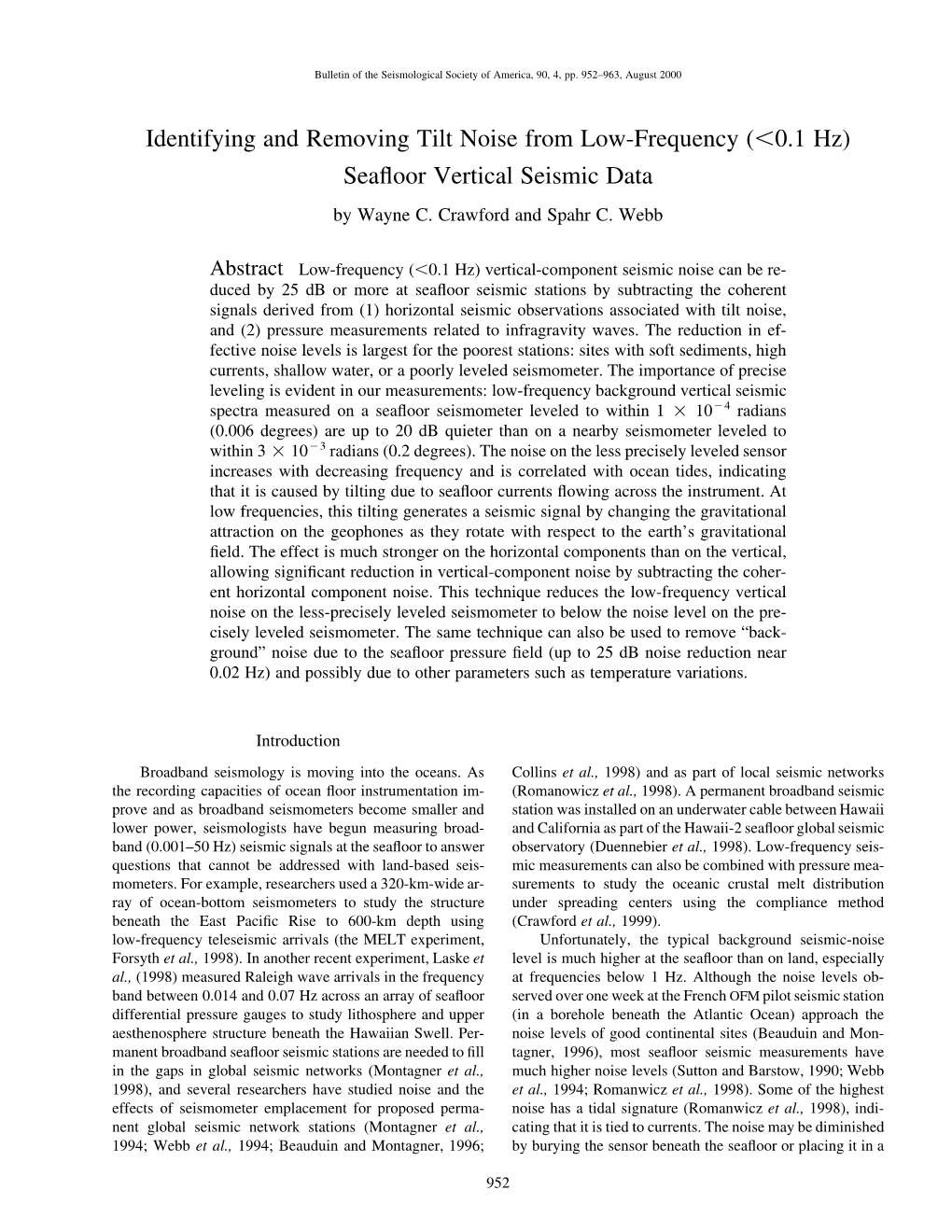 Identifying and Removing Tilt Noise from Low-Frequency (0.1