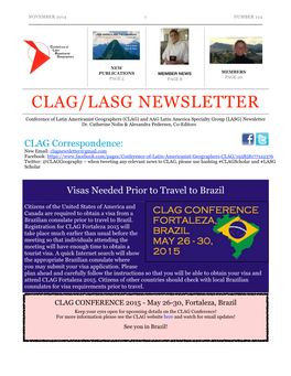 Clag/Lasg Newsletter