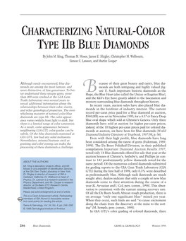 CHARACTERIZING NATURAL-COLOR TYPE IIB BLUE DIAMONDS by John M