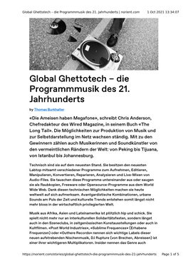 Global Ghettotech – Die Programmmusik Des 21