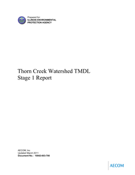 Thorn Creek Watershed TMDL Stage 1 Report