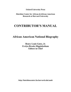 Download the Contributor's Manual
