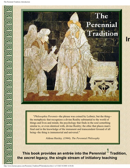 The Perennial Tradition--Introduction