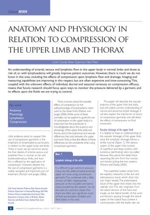Anatomy and Physiology in Relation to Compression of the Upper Limb and Thorax