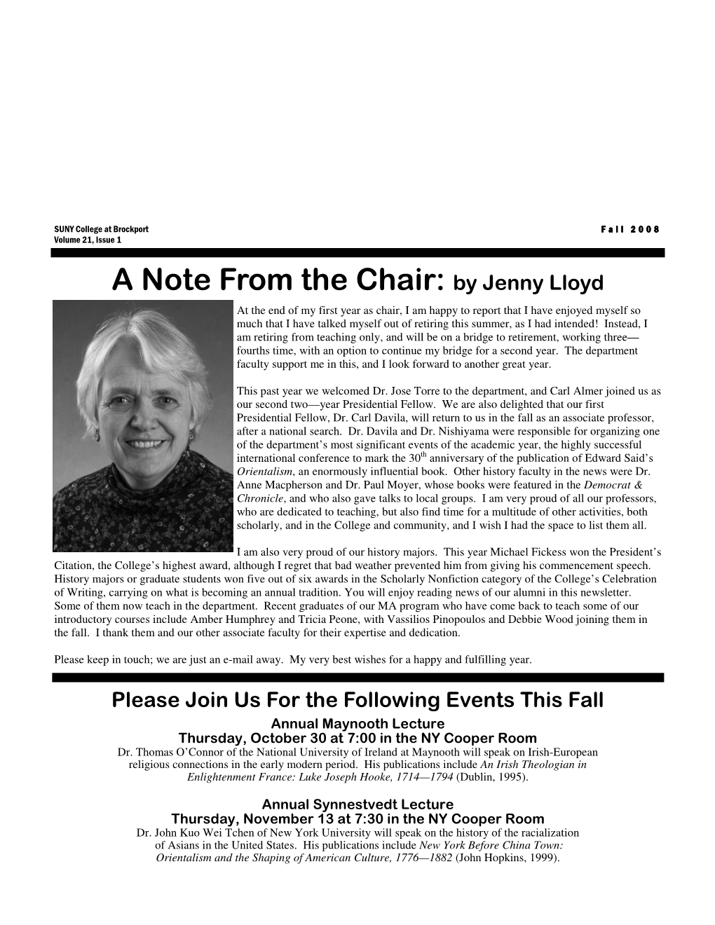 2008 Newsletter