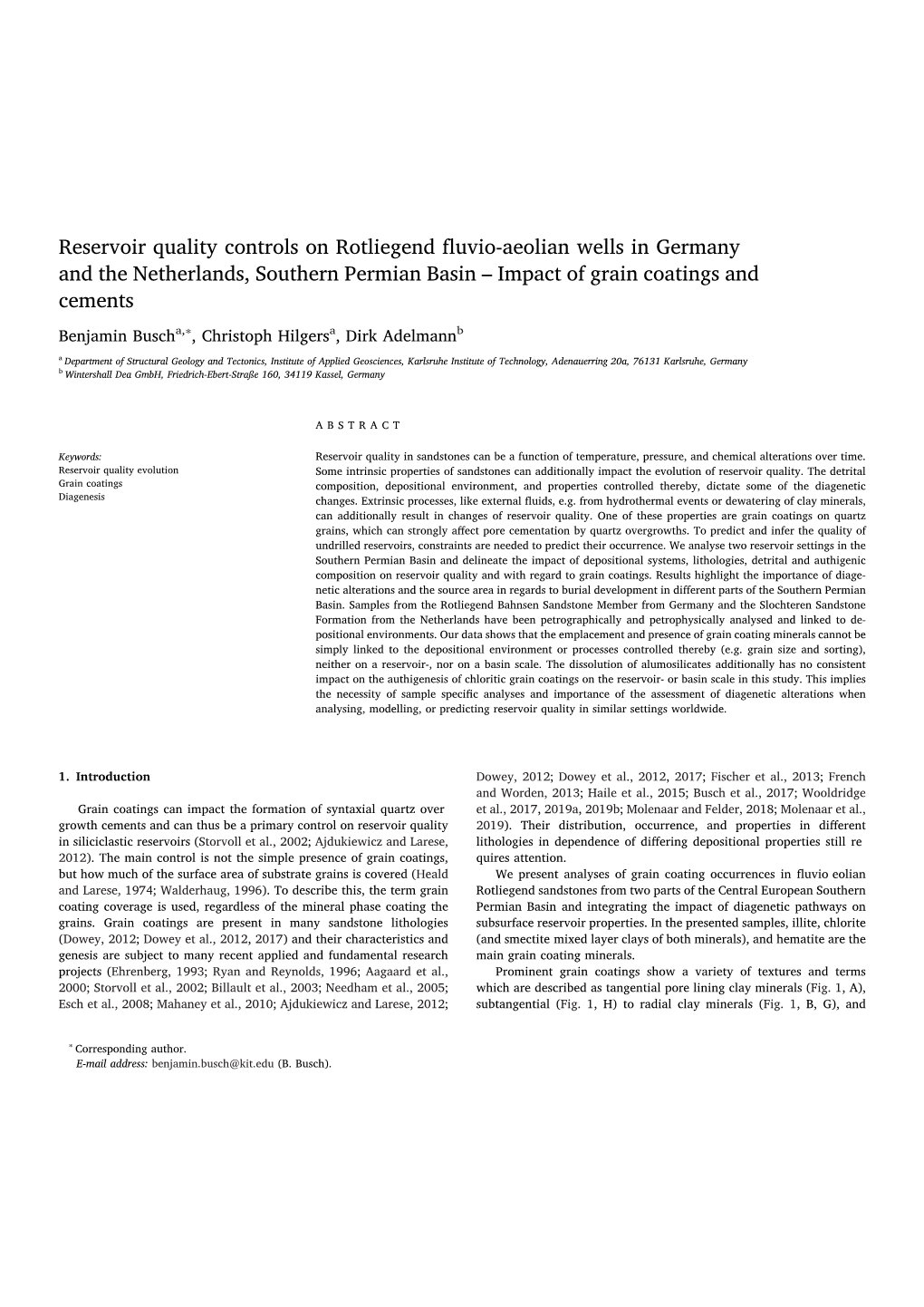 Reservoir Quality Controls on Rotliegend Fluvio-Aeolian Wells in Germany and the Netherlands, Southern Permian Basin – Impact of Grain Coatings and Cements