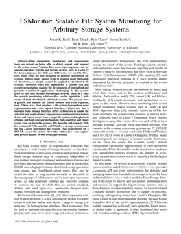 Fsmonitor: Scalable File System Monitoring for Arbitrary Storage Systems