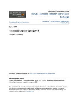 Tennessee Engineer Spring 2014