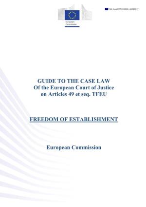 GUIDE to the CASE LAW of the European Court of Justice on Articles 49 Et Seq