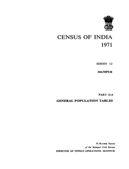 General Population Tables, Part II-A, Series-12, Manipur