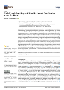 Global Land Grabbing: a Critical Review of Case Studies Across the World