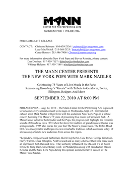 The Mann Center Presents the New York Pops with Mark Nadler