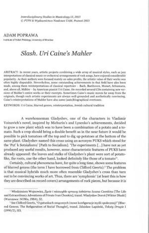 Slash. Uri Caine's Mahler