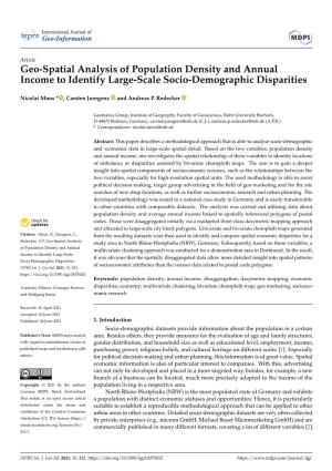 Geo-Spatial Analysis of Population Density and Annual Income to Identify Large-Scale Socio-Demographic Disparities
