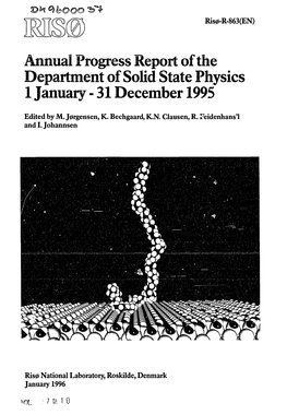 Annual Progress Report of the Department of Solid State Physics 1 January - 31 December 1995