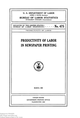 Productivity of Labor in Newspaper Printing