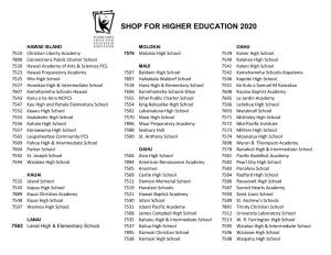 See a List of Shop for Higher Education Participating Schools