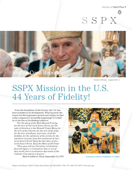 SSPX Mission in the U.S. 44 Years of Fidelity!
