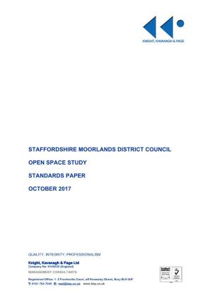 Staffordshire Moorlands District Council Open Space Study Standards Paper October 2017
